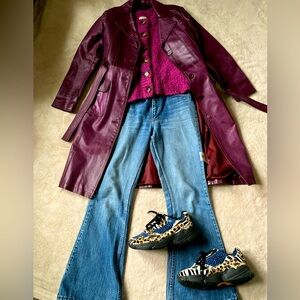 Vintage Long Leather Jacket